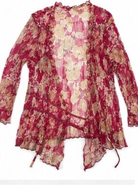 Notation Floral Sheer Lightweight Summer Jacket Cover Up XL
